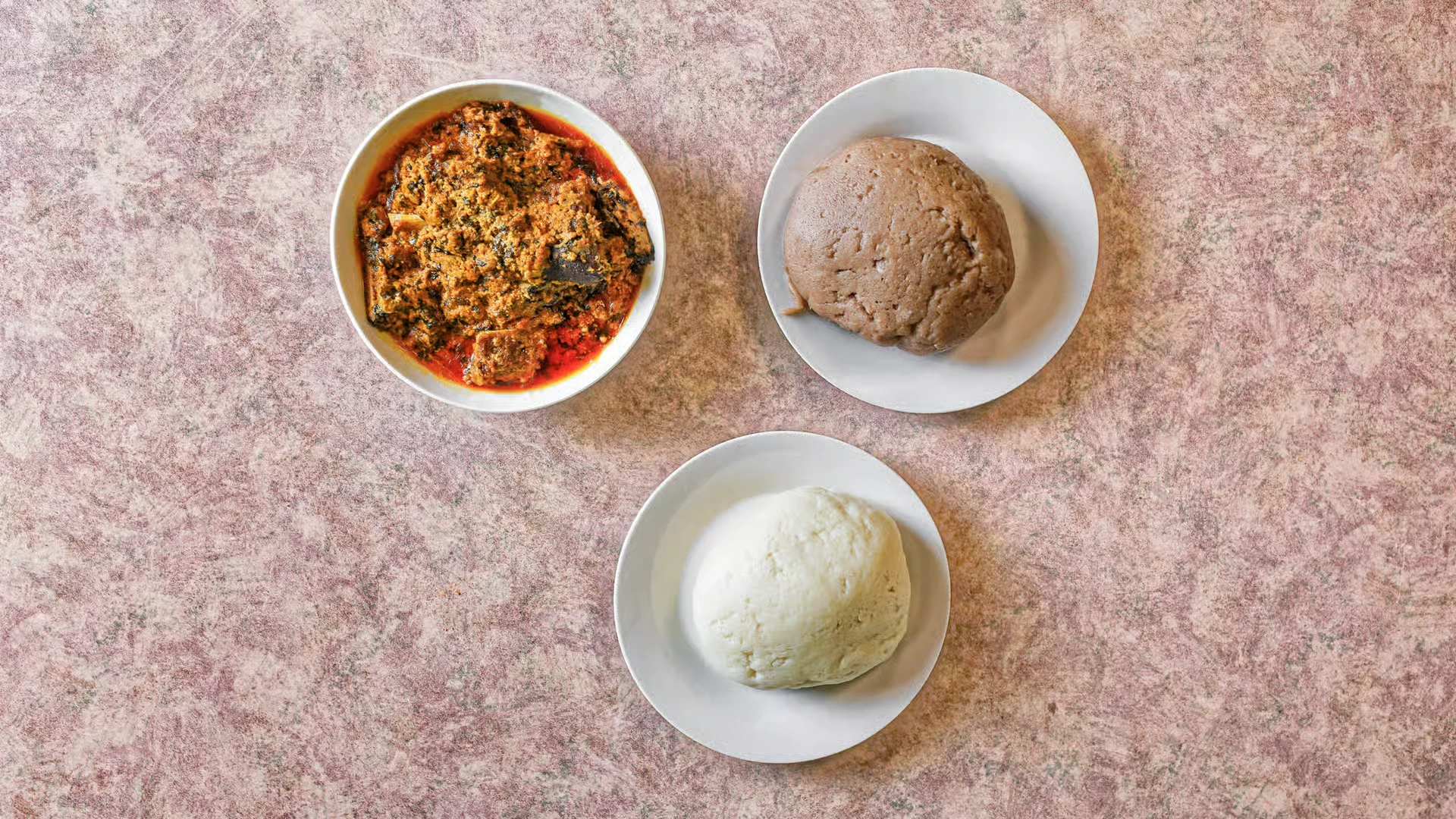 Egusi Soup with Poundo - rich, hearty West African soup